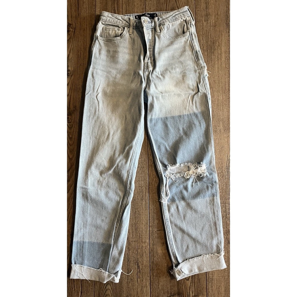 Hollister Women's Blue Jeans Two Tone Distressed 1R 25W 27L